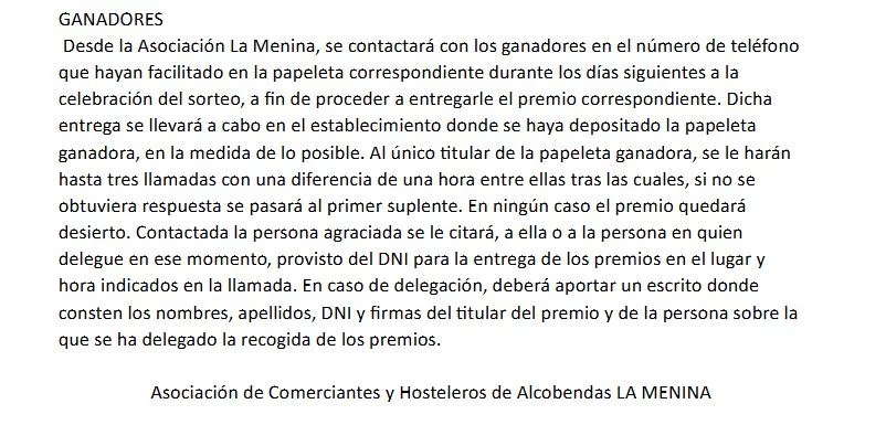 El gran premio para impulsar el pequeño comercio en Alcobendas 2 Bases participacion