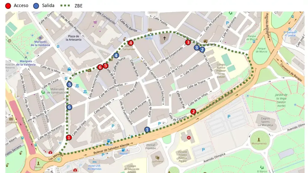 La nueva ordenanza de Alcobendas evita las limitaciones de vehículos de los vecinos en la Zona de Bajas Emisiones 1 Zona de Bajas Emisiones de Alcobendas. Mapa