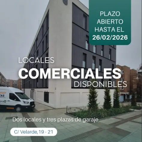 Alcobendas saca al mercado dos locales comerciales en Velarde por 1.200 euros 2 Cartel Locales Disponibles Alcobendas