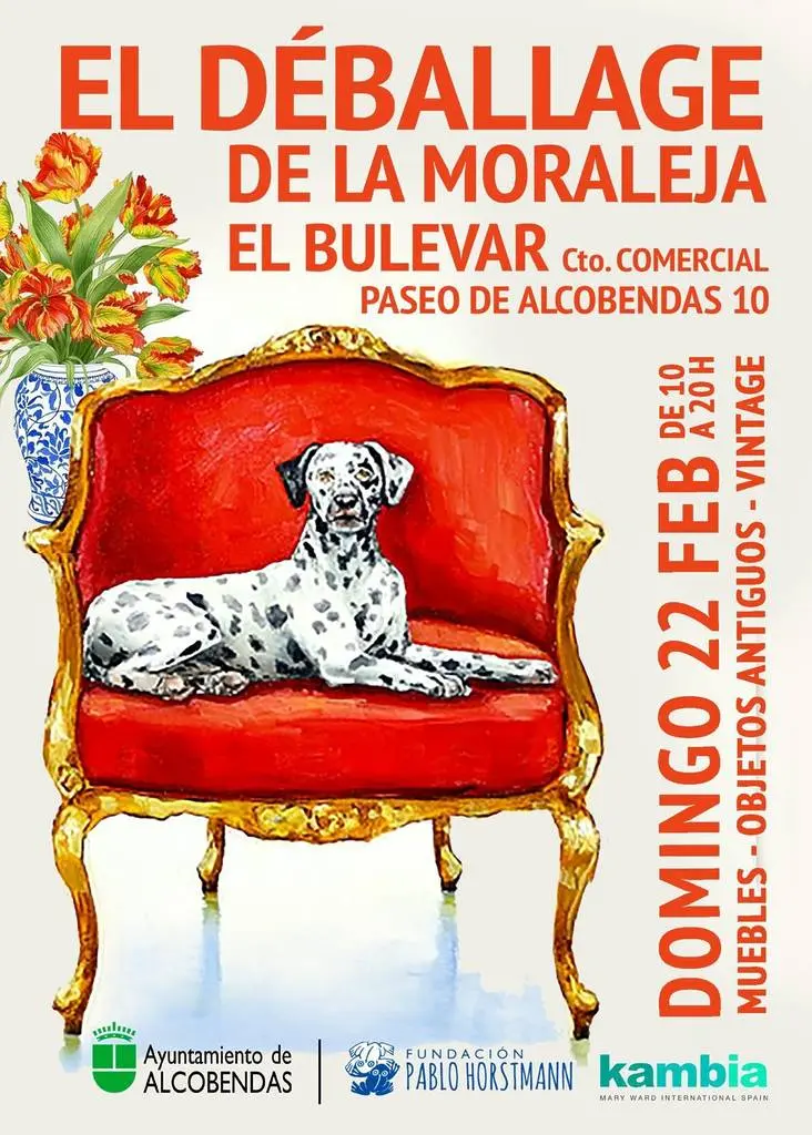 ¿Muebles de lujo con segunda vida? El exclusivo mercadillo de La Moraleja que arrasa entre los interioristas de Madrid 1 Cartel mercadillo moraleja