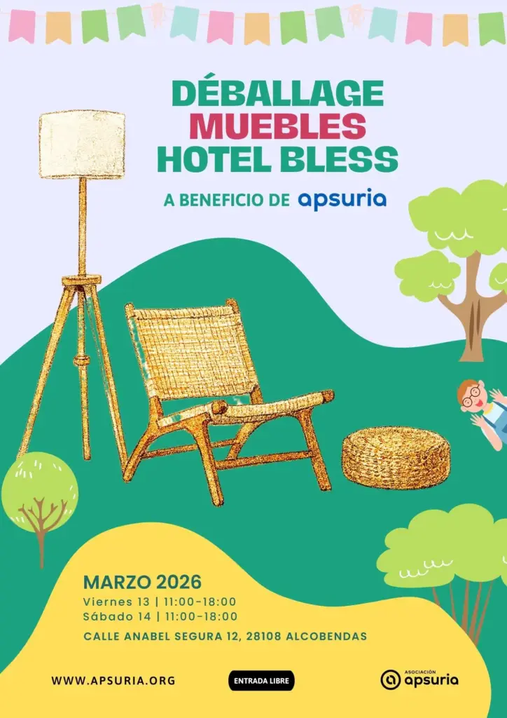 La Moraleja acoge el Déballage solidario del Hotel Bless con obras únicas y grandes oportunidades 1 Cartel deballage solidario (Fundación Apsuria)