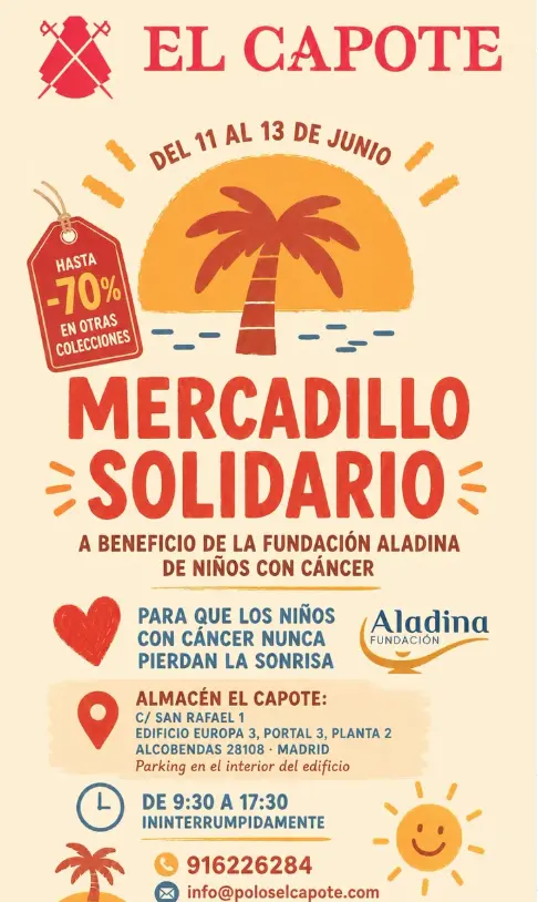 Alcobendas se vuelca con la solidaridad: El Capote organiza un mercadillo a beneficio de la Fundación Aladina 1 el capote