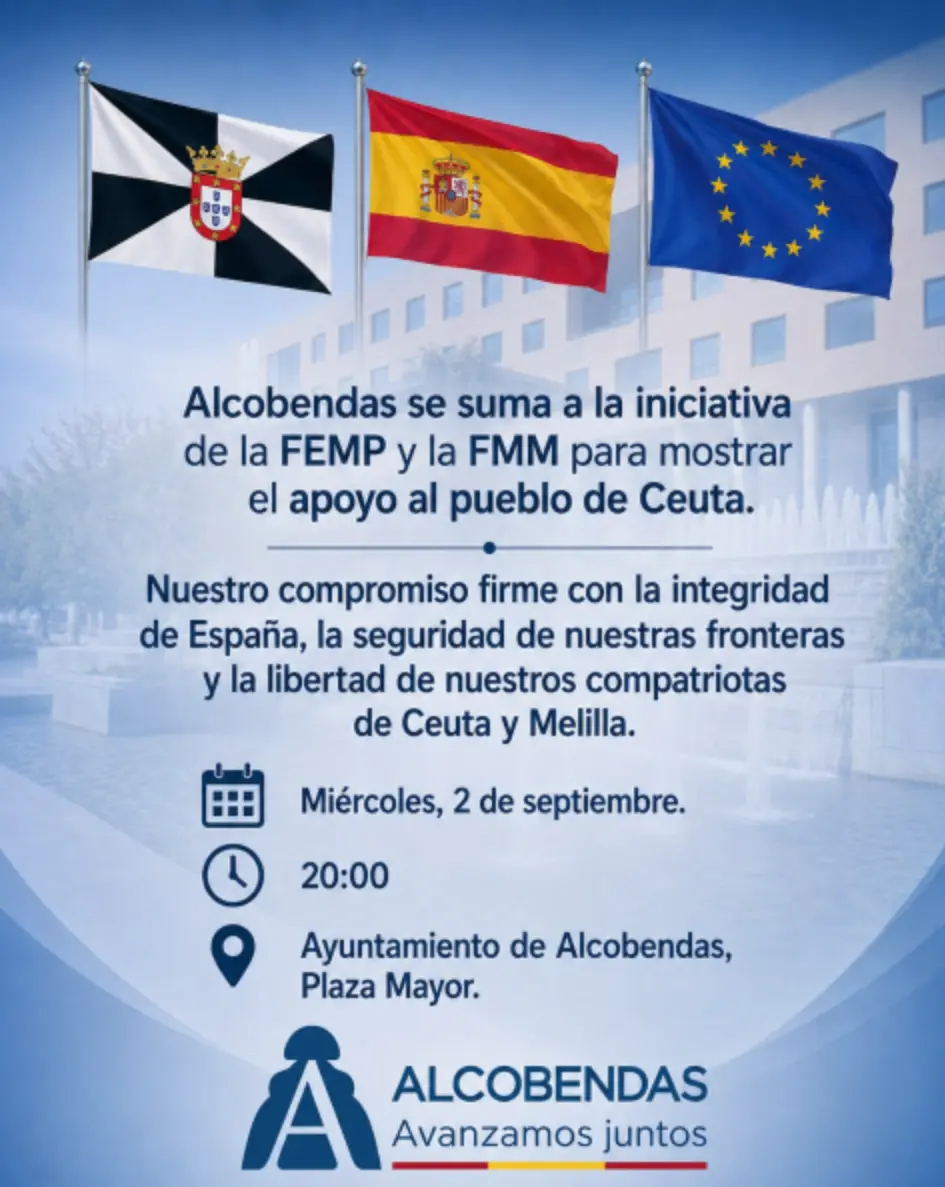 Cartel del Ayuntamiento de Alcobendas sobre el apoyo a Ceuta